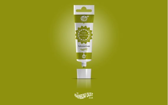 OLIVE GREEN PROGEL - PROFESSIONAL FOOD GEL PAINT IN A TUBE (GREEN)