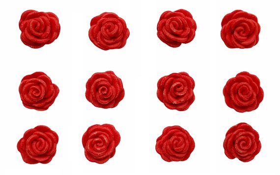 EDIBLE RED ROSES - 12 PCS