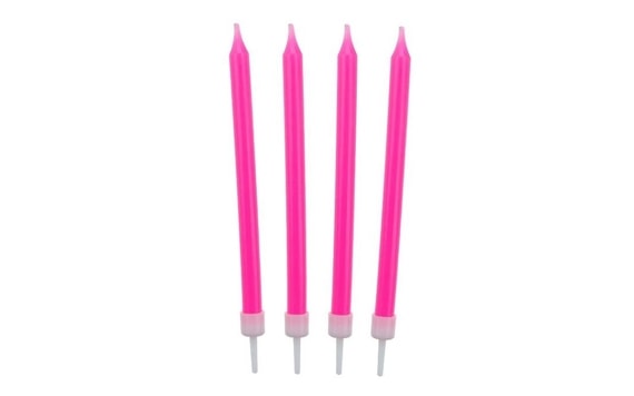 BIRTHDAY CANDLES 8,6 CM 10 PCS PINK