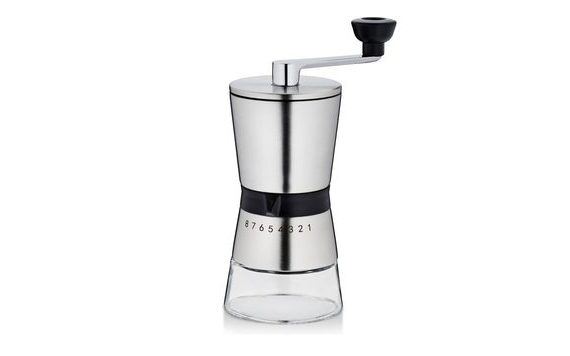 COFFEE GRINDER WITH CERAMIC STONES STAINLESS STEEL/GLASS - EIGHT-SPEED SILVER
