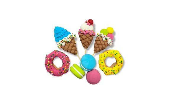 SUGAR DECORATION – ICE CREAMS AND MACARONS, BLUE