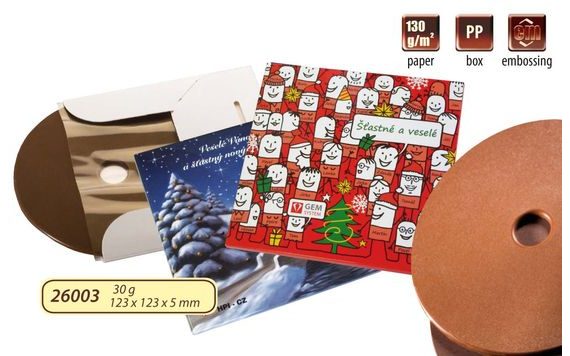 PROMOTIONAL CHOCOLATE CD 35G IN A PAPER BOX WITH YOUR DESIGN/LOGO – FROM 250 PCS