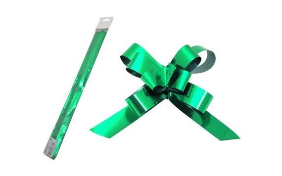 DECORATIVE PULL RIBBON - METALLIC GREEN - 1 PIECE