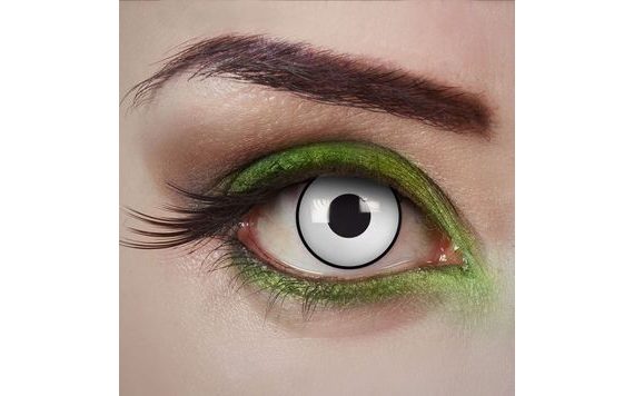WHITE CONTACT LENSES WITH BLACK STRIPE - HALLOWEEN