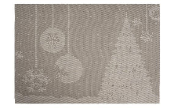 PLASTIC GRAY PLACEMAT- CHRISTMAS DESIGN