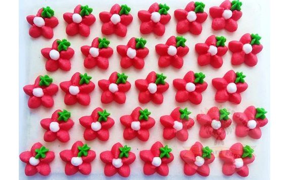 CUKROVÉ OZDOBY KVĚTY NA PLATÍČKU 8