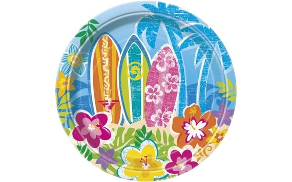 TALÍŘE - HULA BEACH PARTY - 8 KS 17,5 CM - HAWAII