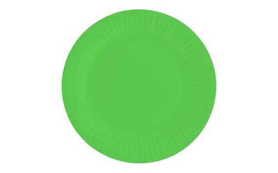 GREEN PAPER PLATES 18 CM - 6 PCS