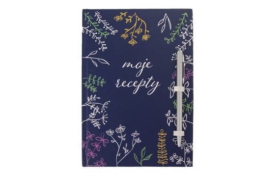 BOOK - RECIPE NOTEBOOK WITH PENCIL BLUE