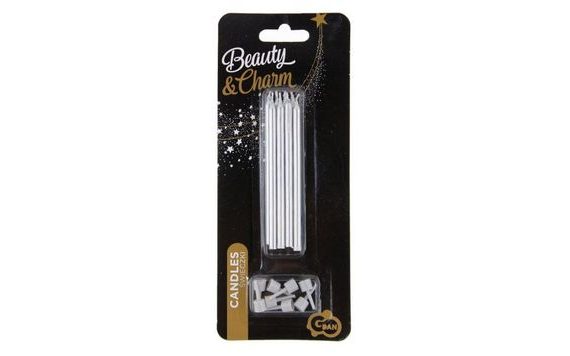 BIRTHDAY CANDLES WITH BASES LENGTH 10 CM - 8 PCS