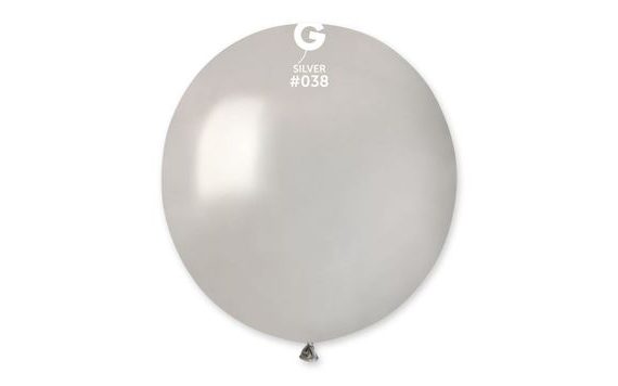 BALÓNEK LATEXOVÝ 48 CM – METALICKÝ STŘÍBRNÝ, 1 KS