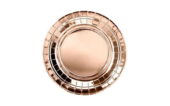 RUŽOVO ZLATÉ PAPIEROVÉ TANIERE, 18 CM