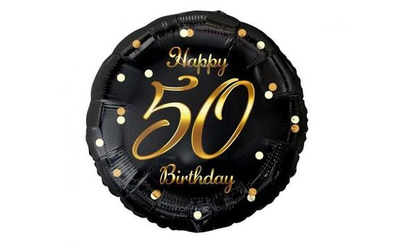 BALÓN FOLIOVÝ 50 LET - HAPPY BIRTHDAY - NAROZENINY - 45 CM