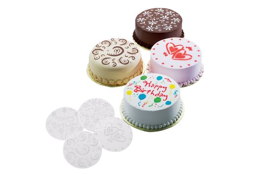 CAKE DECORATING STENCILS - SET OF 4