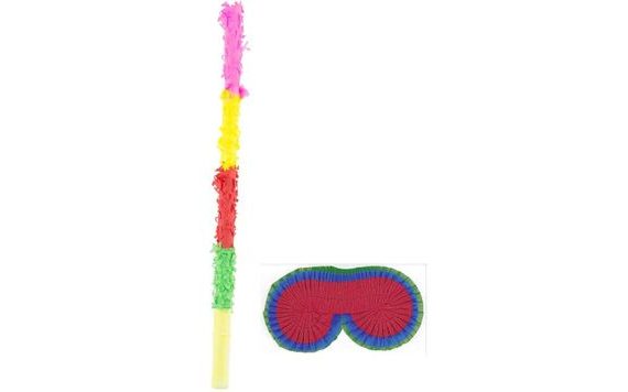 TYČ NA ROZBÍJENÍ PIŇATY 50X2,5 CM S PÁSKOU NA OČI