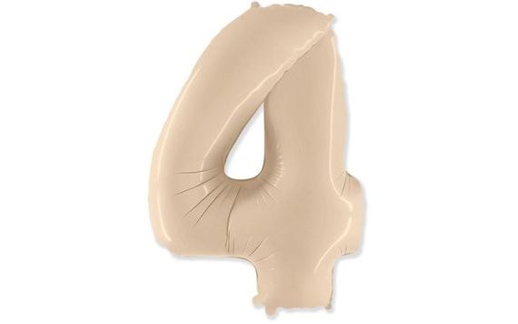 BALÓN FOLIOVÝ ČÍSLICE KRÉMOVÁ - 102 CM - 4