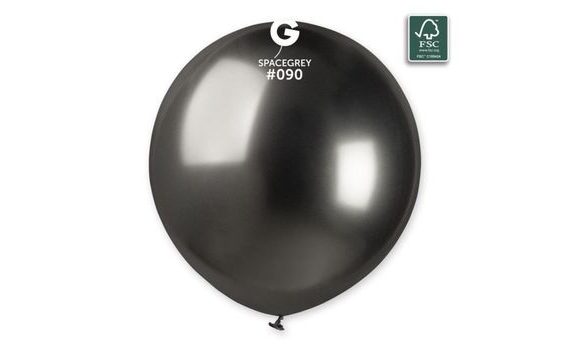 BALÓNEK CHROMOVANÝ 48 CM – LESKLÝ VESMÍRNĚ ŠEDÝ 1KS