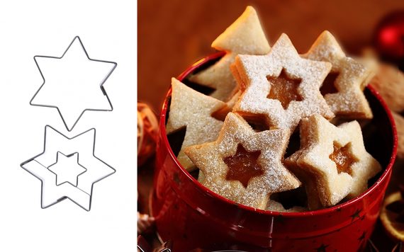 CHRISTMAS LINZER COOKIE CUTTER - STAR SHAPE (SET OF 2)