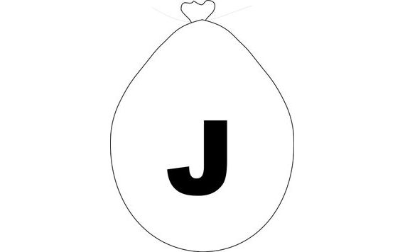 BALÓNEK PÍSMENO J BÍLÉ