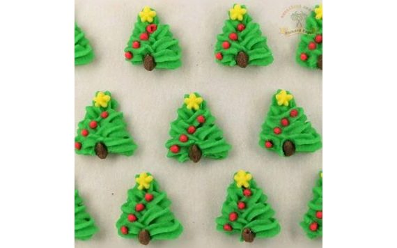 SUGAR CHRISTMAS DECORATION 3 – CHRISTMAS TREES WITH ORNAMENTS