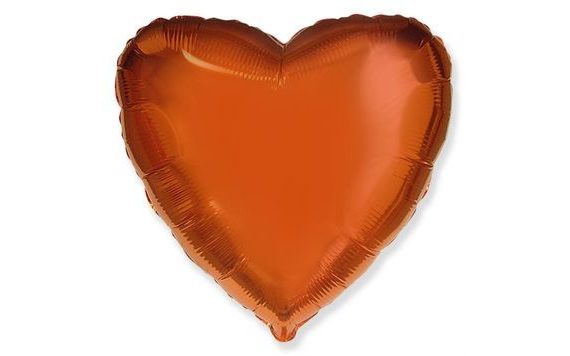 45 CM ORANGE HEART FOIL BALLOON