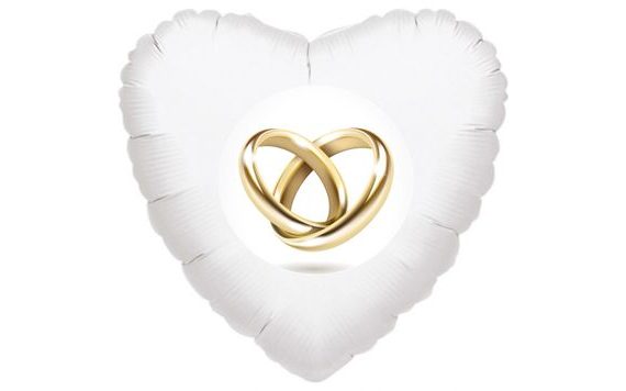 PRSTÝNKY BALÓNEK SRDÍČKO BÍLÉ