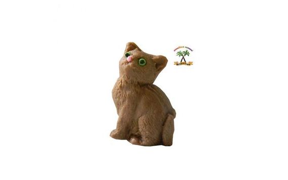 PRESSED SUGAR DECORATION – 3D BROWN KITTEN