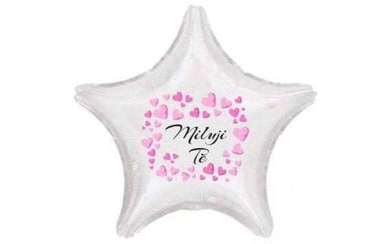 MILUJI TĚ BALÓNEK FÓLIOVÁ HVĚZDA BÍLÁ
