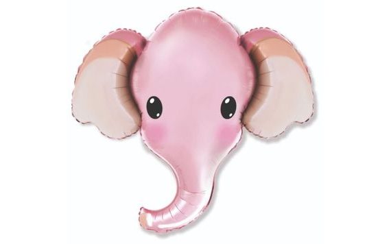 FÓLIOVÝ BALÓNEK SLON - RŮŽOVÝ - SAFARI - 81CM