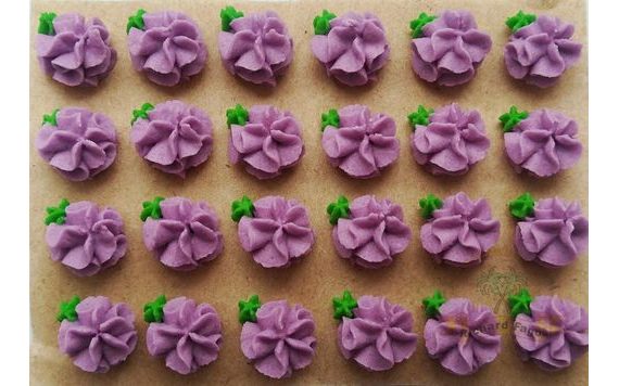 SUGAR FLOWER DECORATIONS ON TRAY (16) – 24 PCS