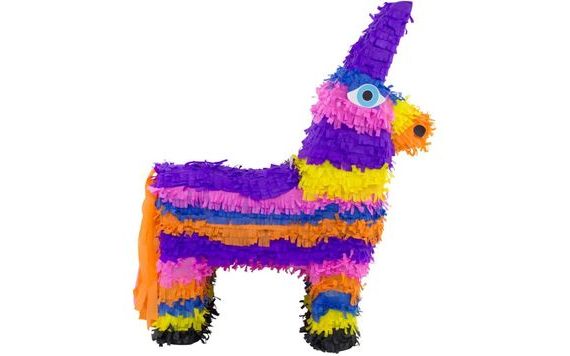 PIÑATA COLOURED DONKEY 54X39 CM - BREAKABLE