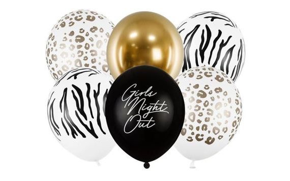 "GIRLS NIGHT OUT" LATEX BALLOON SET - BACHELORETTE PARTY - 30 CM - 6 PCS