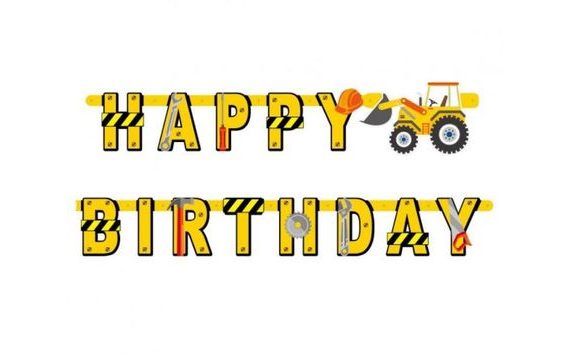 HAPPY BIRTHDAY GARLAND - CONSTRUCTION - 360CM