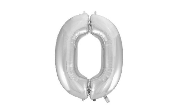 BALLOON FOIL NUMERALS SILVER- SILVER 115 CM - 0