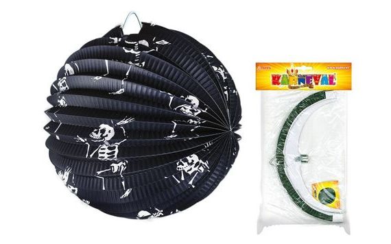 HALLOWEEN ROUND LANTERN - SKELETONS, 25 CM