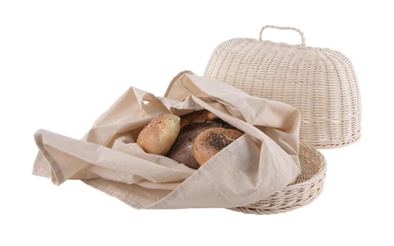 BREAD BOX RATTAN OVAL + CLOTH