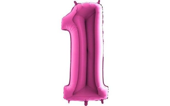 BALLOON FOIL NUMBERS PINK - PINK 115 CM - 1