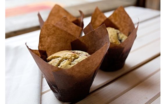 MUFFIN WRAP TULIP BROWN PAPER 10 PC.