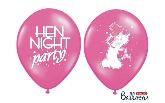 SILNÉ BALÓNKY 30 CM PASTEL RŮŽOVÉ POTISK HEN NIGHT PARTY - 1 KS - ROZLUČKA SE SVOBODOU