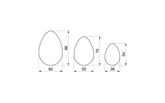SET OF NESTING DOUGH CUTTERS - EGGS SMOOTH