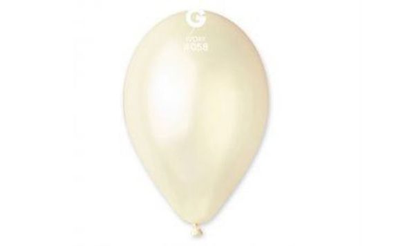 METALLIC BALLOONS 100 PCS IVORY - DIAMETER 26 CM