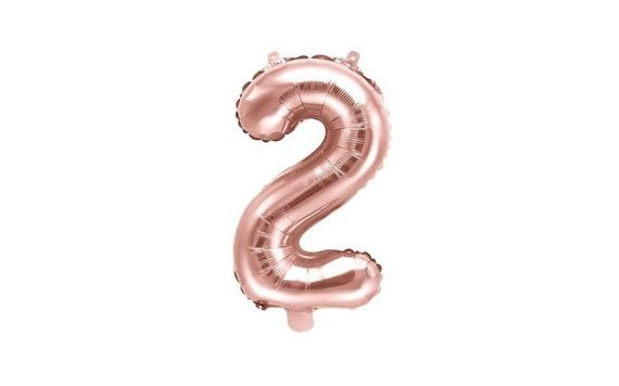 ROSE GOLD FOIL NUMBER BALLOON - 35 CM - 2 (NOT HELIUM FILLABLE)