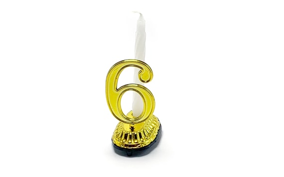 BIRTHDAY CAKE SET - DIGITS 6 AND CANDLE