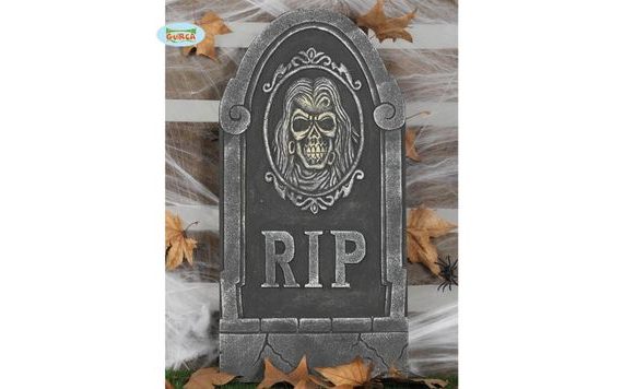 “RIP” NÁHROBEK S LEBKOU 33X65 CM - HALLOWEEN