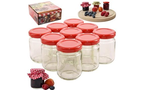 PRESERVING JARS WITH LIDS 0.06 L, SET OF 9