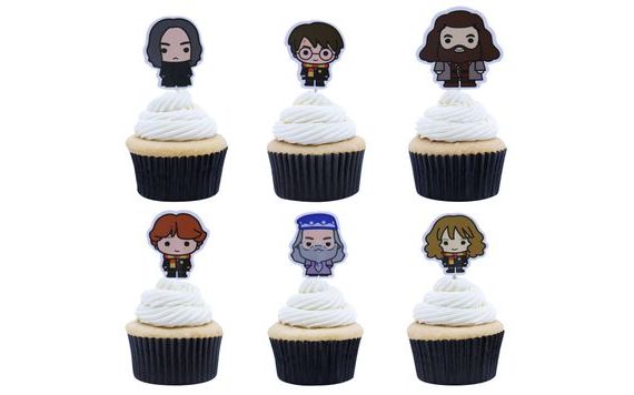 HARRY POTTER MUFFIN AND CAKE TOPPERS - 6 PCS