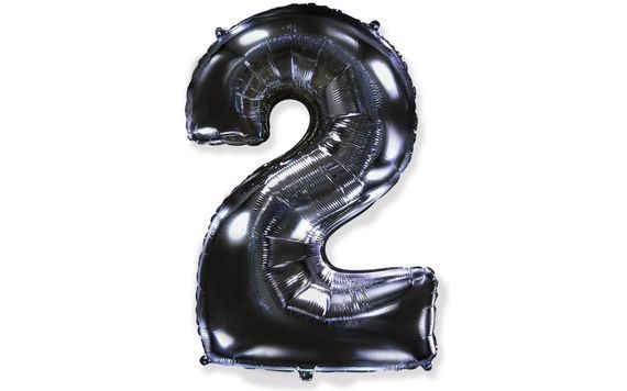 BALÓN FOLIOVÝ ČÍSLICE ČERNÁ - BLACK 102 CM - 2