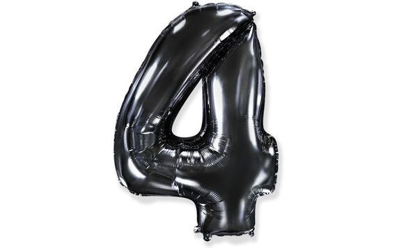 BALÓN FOLIOVÝ ČÍSLICE ČERNÁ - BLACK 102 CM - 4