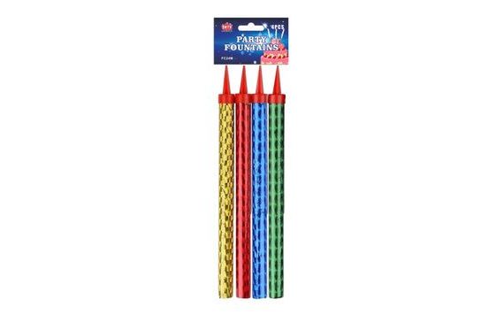 PARTY FONTÁNA NA DORT 24CM S DRŽÁKEM NA LÁHEV - 4 KS BAREVNÁ 3/50/4