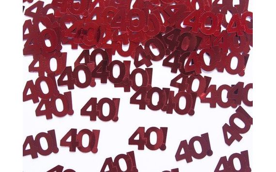 40 YEARS BIRTHDAY CONFETTI - 15 G RED